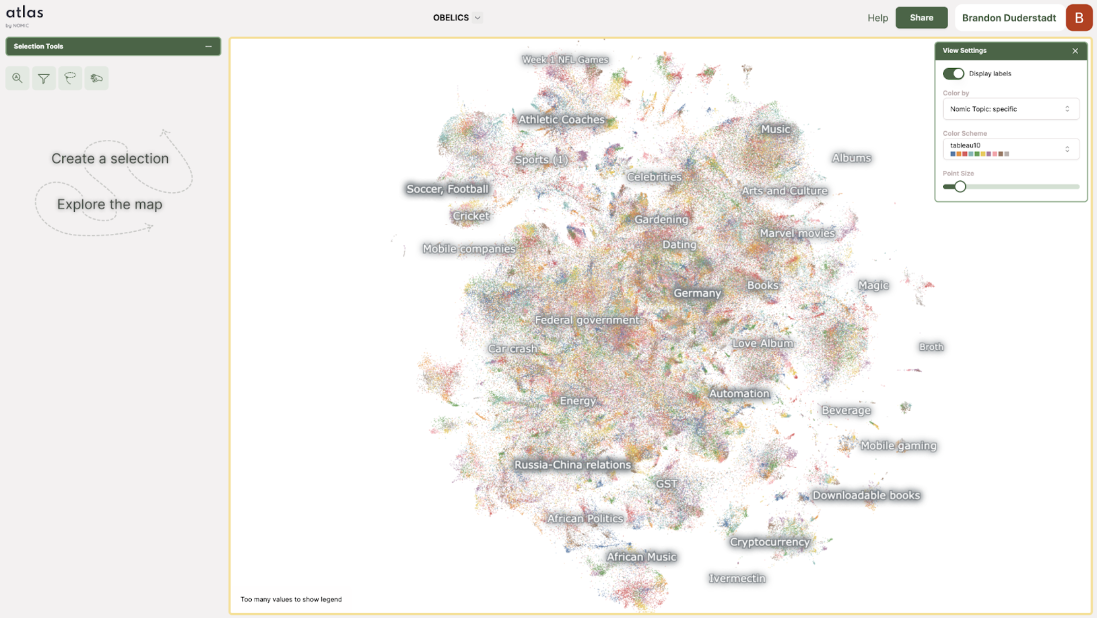 Screenshot of from Nomic's Blog. Showcasing how Nomic's platform can help you visually explore content